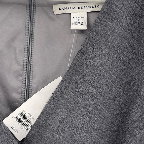 NWT Banana Republic Wool Stretch V-Neck Sheath Dress in Grey Size 6 - Picture 4 of 6